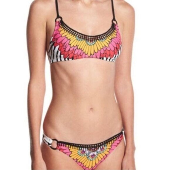 Trina Turk Ibiza Halter Bikini Set with Poncho Coverup 3-Piece Size Medium NWT - Picture 2 of 16